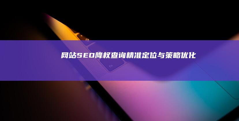 网站SEO降权查询：精准定位与策略优化